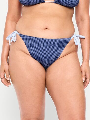 Old Navy Pique String Bikini Swim Bottoms - BLUE CHECKERBOARD in Saudi Arabia