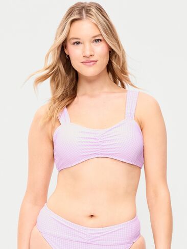 Old Navy Cinched Swim Top - Purple Gingham in Saudi Arabia