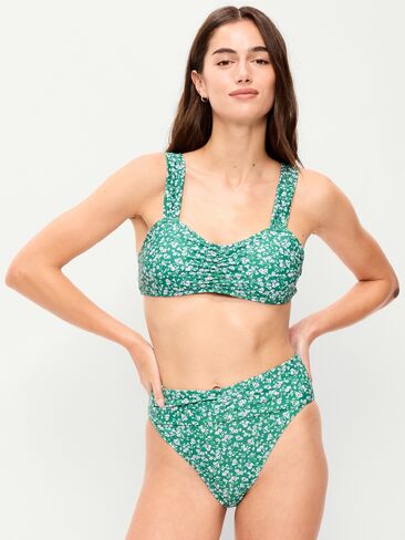 Old Navy Cinched Swim Top - Green Floral in Saudi Arabia