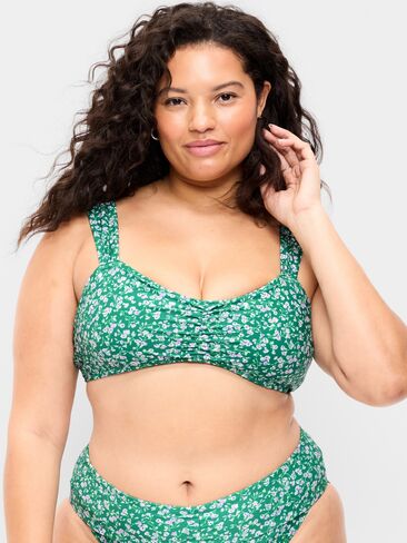 Old Navy Cinched Swim Top - Green Floral in Saudi Arabia