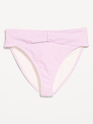 Old Navy High-Waisted Cinched Bikini Swim Bottoms - Purple Gingham in Saudi Arabia
