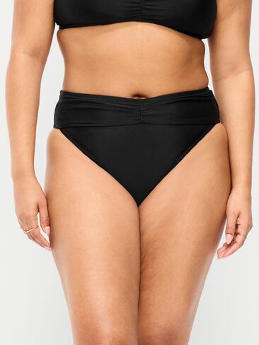 Old Navy High-Waisted Cinched Bikini Swim Bottoms - Black Jack in Saudi Arabia
