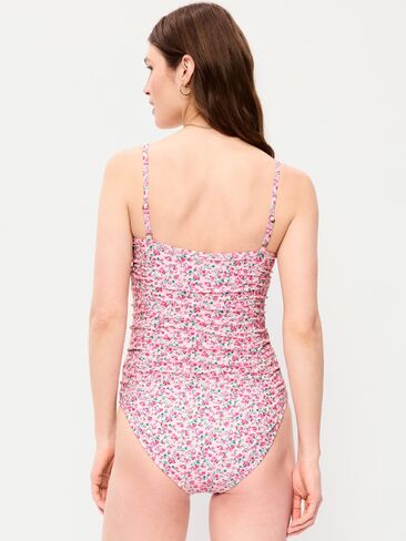 Old Navy Ruched One-Piece Swimsuit - Pink Floral in Saudi Arabia
