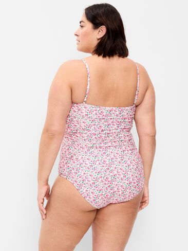 Old Navy Ruched One-Piece Swimsuit - Pink Floral in Saudi Arabia
