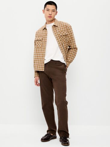 Old Navy 90's Straight-Fit Linen-Blend Dress Pants - Brown in Saudi Arabia