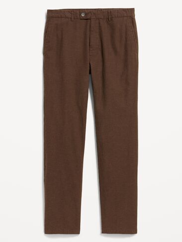Old Navy 90's Straight-Fit Linen-Blend Dress Pants - Brown in Saudi Arabia