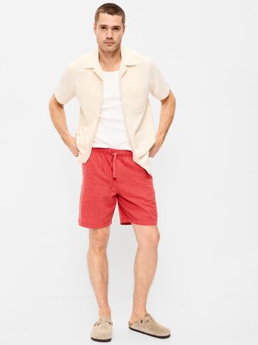 Old Navy Linen-Blend Jogger Shorts -- 7-inch inseam - Red Lory in Saudi Arabia