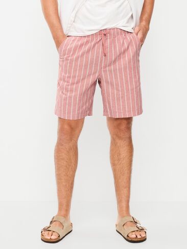 Old Navy Linen-Blend Jogger Shorts -- 7-inch inseam - Red Stripe in Saudi Arabia