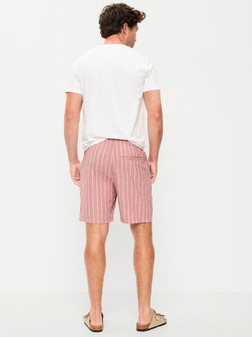 Old Navy Linen-Blend Jogger Shorts -- 7-inch inseam - Red Stripe in Saudi Arabia