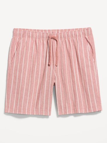 Old Navy Linen-Blend Jogger Shorts -- 7-inch inseam - Red Stripe in Saudi Arabia