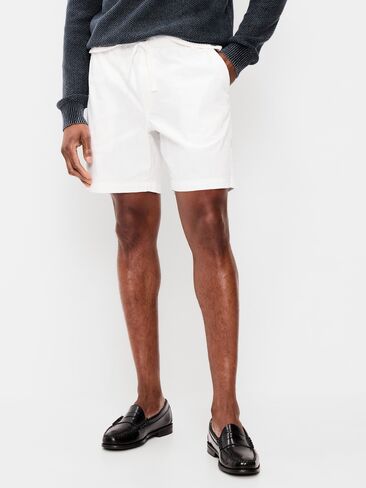 Old Navy Twill Jogger Shorts -- 7-inch inseam - White in Saudi Arabia