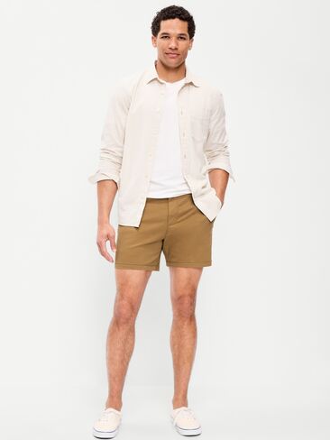 Old Navy Slim Built-In Flex Rotation Chino Shorts -- 5-inch inseam - Golden Brown in Saudi Arabia