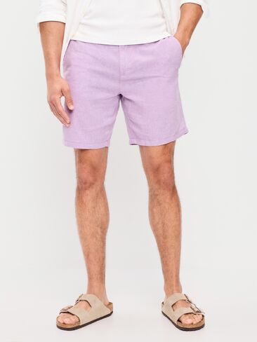 شورت تشينو من مزيج الكتان النحيف من Old Navy - درزة داخلية 8 بوصة - DASKY LAVENDER in Saudi Arabia