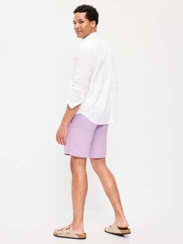 شورت تشينو من مزيج الكتان النحيف من Old Navy - درزة داخلية 8 بوصة - DASKY LAVENDER in Saudi Arabia