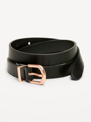 Old Navy Classic Slim Faux-Leather Belt - Black Jack in Saudi Arabia