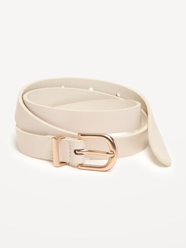 Old Navy Classic Slim Faux-Leather Belt - Bone in Saudi Arabia