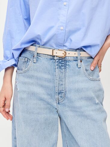 Old Navy Classic Slim Faux-Leather Belt - Bone in Saudi Arabia