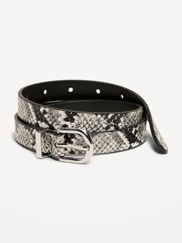 Old Navy Classic Slim Faux-Leather Belt - Snakeskin in Saudi Arabia