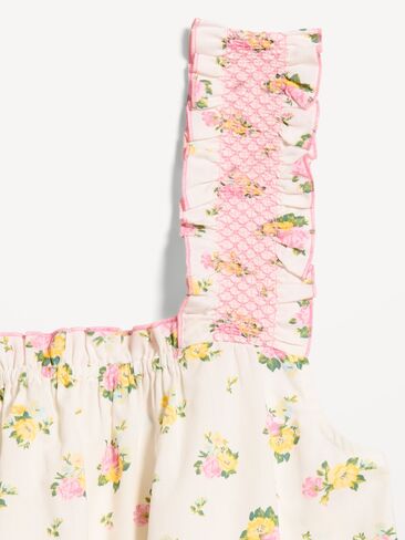 Old Navy Ruffled Pajama Tank and Shorts Set - White Floral in Saudi Arabia