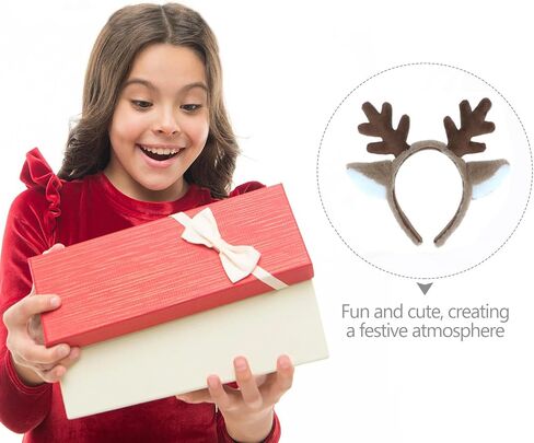IDOTTA Reindeer Antlers Headband for Adult Women Fluffy Animal Deer Ears Hairband Party Cosplay Costume Halloween Christmas in Saudi Arabia
