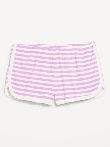 Old Navy Pointelle Sleep Short - White/Purple Stripe in Saudi Arabia
