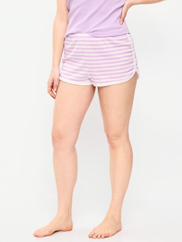 Old Navy Pointelle Sleep Short - White/Purple Stripe in Saudi Arabia