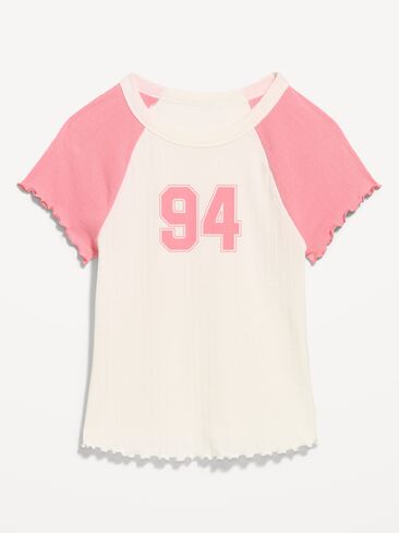 Old Navy Short-Sleeve Pointelle Sleep Top - Pink Graphic in Saudi Arabia