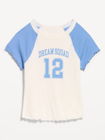 Old Navy Short-Sleeve Pointelle Sleep Top - Blue Graphic in Saudi Arabia