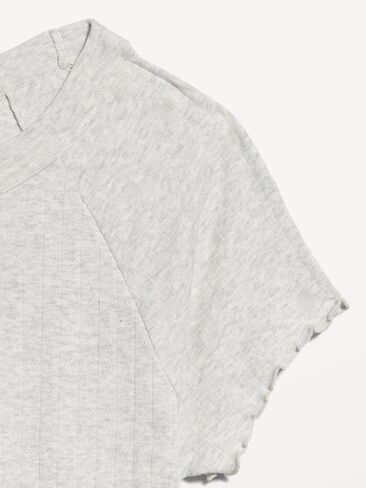 Old Navy Short-Sleeve Pointelle Sleep Top - Heather Grey in Saudi Arabia