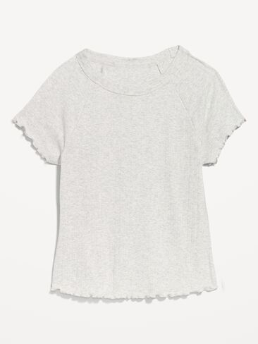 Old Navy Short-Sleeve Pointelle Sleep Top - Heather Grey in Saudi Arabia