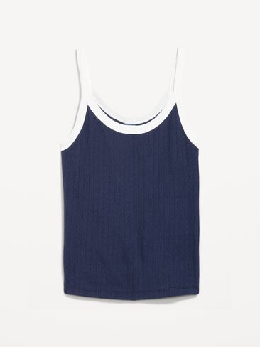 قميص بدون أكمام Old Navy Pointelle Cami - عمق القطب الشمالي in Saudi Arabia