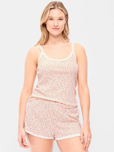 قميص بدون أكمام Old Navy Pointelle Cami - زهور وردية in Saudi Arabia