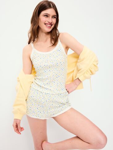 Old Navy Pointelle Cami Tank Top - White Floral in Saudi Arabia