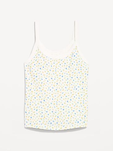 Old Navy Pointelle Cami Tank Top - White Floral in Saudi Arabia