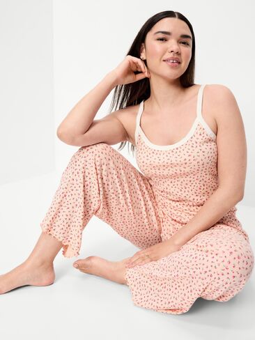 Old Navy Pointelle Sleep Pants - Pink Floral in Saudi Arabia