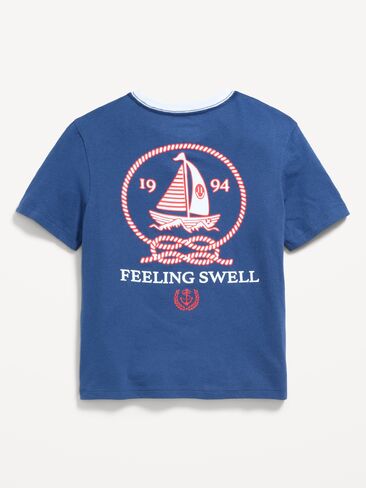 Old Navy Short-Sleeve Graphic T-Shirt for Boys - Pacific Blue in Saudi Arabia