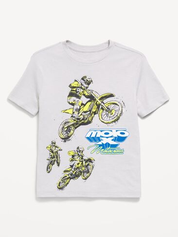 Old Navy Short-Sleeve Graphic T-Shirt for Boys - Light Heather Gray in Saudi Arabia
