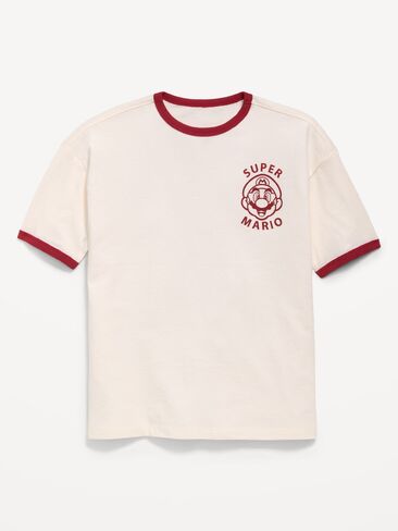 Old Navy Super Mario™ Oversized Gender-Neutral Graphic T-Shirt for Kids - Sea Salt in Saudi Arabia