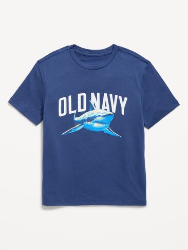 Old Navy Short-Sleeve Logo-Graphic T-Shirt for Boys - Pacific Blue in Saudi Arabia