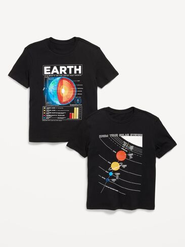 Old Navy Short-Sleeve Graphic T-Shirt 2-Pack for Boys - Space in Saudi Arabia