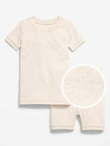 Old Navy Ribbed Snug-Fit Pajama Set for Toddler & Baby - Oatmeal in Saudi Arabia