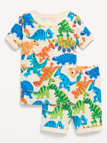 Old Navy Printed Snug-Fit Pajama Set for Toddler & Baby - Green Dinosaurs in Saudi Arabia