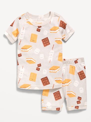 Old Navy Printed Snug-Fit Pajama Set for Toddler & Baby - Marshmallow in Saudi Arabia