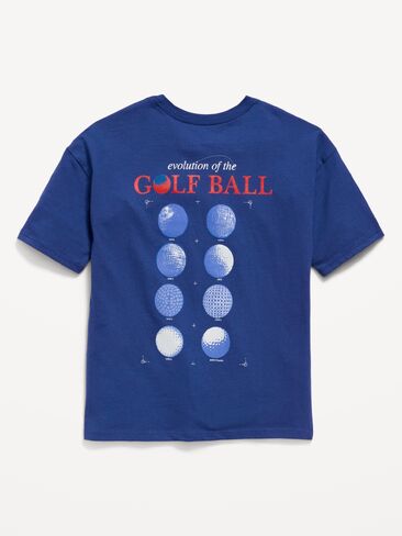 تي شيرت Old Navy PGA TOUR™ كبير الحجم برسوم محايدة للجنسين للأطفال - أزرق باسيفيك in Saudi Arabia
