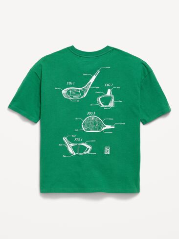 Old Navy PGA TOUR™ Oversized Gender-Neutral Graphic T-Shirt for Kids - Emerald Pigment in Saudi Arabia