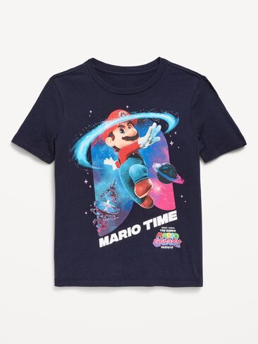 تي شيرت Old Navy The Super Mario Galaxy Movie™ برسوم محايدة للجنسين للأطفال - باللون البحري in Saudi Arabia