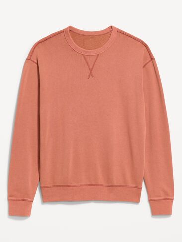 Old Navy Loose Garment-Washed Crew-Neck Sweatshirt - RUSSET MOON in Saudi Arabia