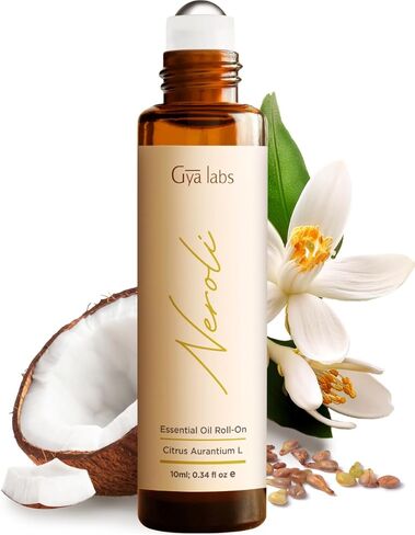 Gya Labs Neroli Essential Oil Roll On, Long Lasting Floral & Citrus Fragrance - Exquisite Aromatherapy Oil Made of 100% Pure Therapeutic Neroli Essential Oil Perfume - Travel Size (0.34 Fl Oz) in Saudi Arabia