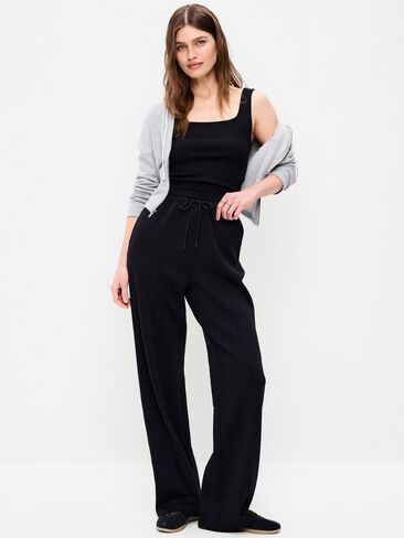 بنطال رياضي واسع الأرجل من الصوف الديناميكي متوسط ​​الارتفاع من Old Navy - بلاك جاك in Saudi Arabia