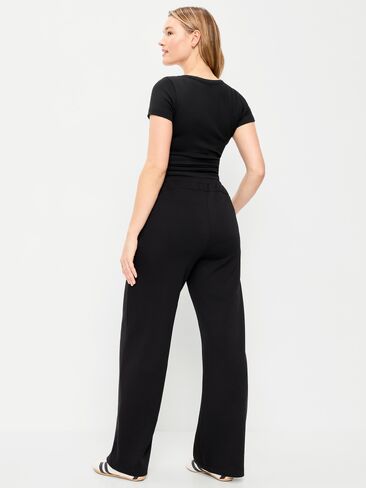 بنطال رياضي واسع الأرجل من الصوف الديناميكي متوسط ​​الارتفاع من Old Navy - بلاك جاك in Saudi Arabia